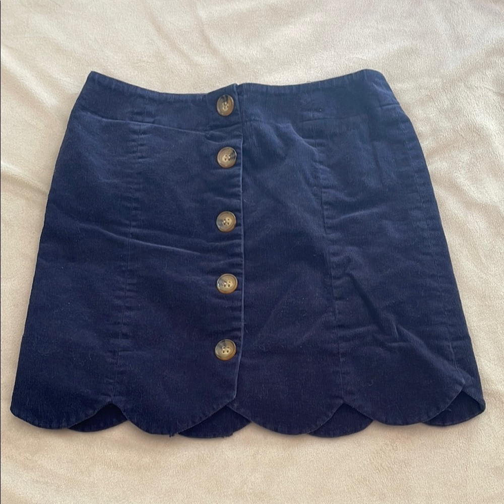 Southern Proper Navy Button-Up Mini Skirt
